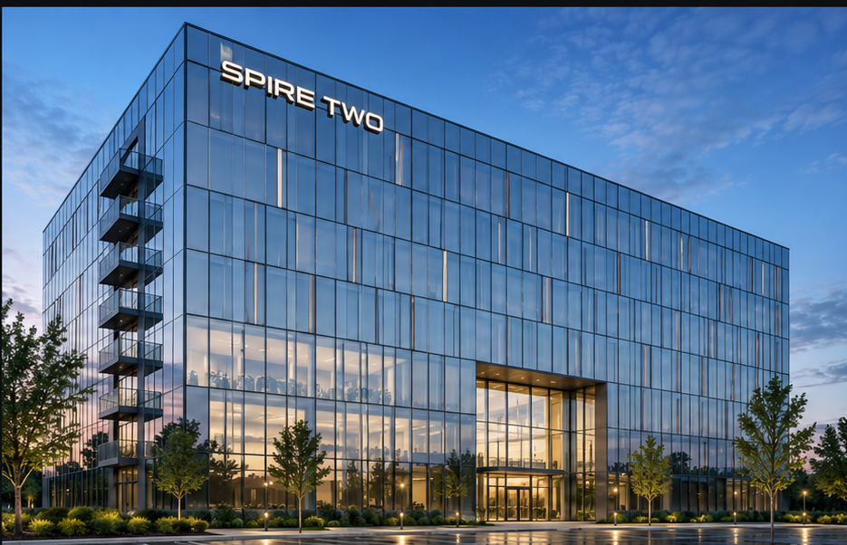 Spire Two commercial office building under construction in Lakewood, NJ — Blue Wave Steel structural steel erection project
